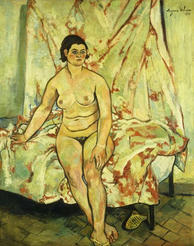 裸体坐在床边；裸体坐在床边，1929年 作者 Marie Clementine Valadon
