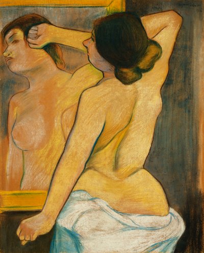 镜子前的裸体女人； 1904年，在镜子前的裸体女人 作者 Marie Clementine Valadon
