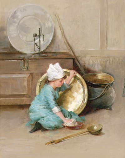 抛光黄铜，约1900年（油画板）。 作者 玛丽·伊丽莎白·西摩·卢卡斯