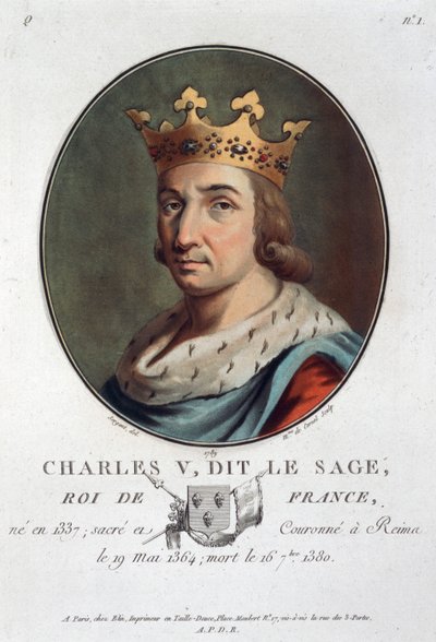 查理五世，被称为 "智者"，法国国王，1789年 作者 Marie Jeanne Louise Francoise Suzanne Champion de Cernel
