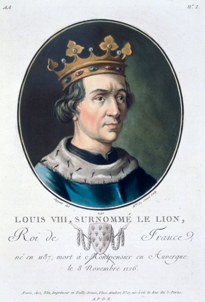 路易八世，被称为 "狮子"，法国国王，1790年 作者 Marie Jeanne Louise Francoise Suzanne Champion de Cernel