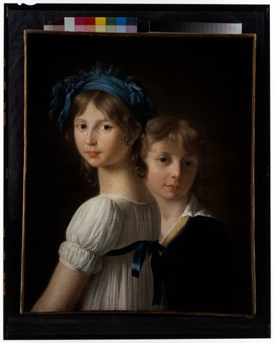 姐姐和弟弟的肖像 作者 玛丽·维克多（Marie Victoire）Lemoine