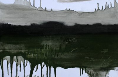 看不见的风景》，2023 年（纸上油画和木炭） 作者 玛丽娜·法尔科