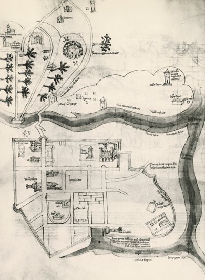耶路撒冷地图，来自《十字架信徒的秘密》（Liber Secretorum Fidelium Crucis）。 作者 老马里诺（后）萨努托