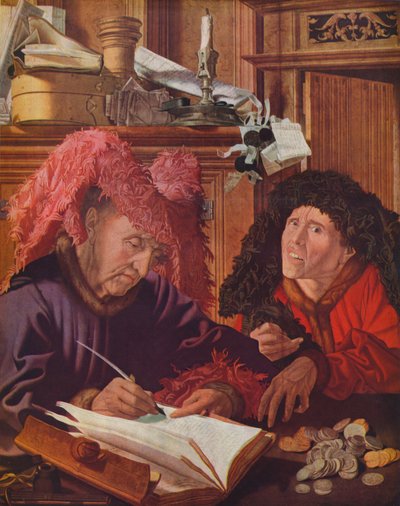 两位银行家或高利贷者，c1540，1939年 作者 Marinus van Reymerswaele