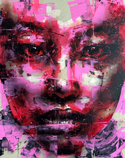 诱惑》，2024 年（反转画布上的丙烯和油彩） 作者 
