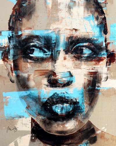 当场抓获》，2024 年（丙烯酸和油彩，反转画布） 作者 