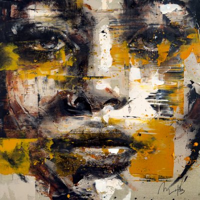 Ocre，2023 年（反转画布上的丙烯和油彩） 作者 