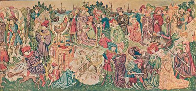 哈德威克挂毯之一的水彩画效果图，约1902年 作者 玛丽恩·里德