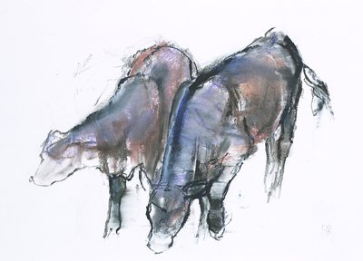 Calves，2006（木炭和纸上谈话） 作者 马克·阿德灵顿