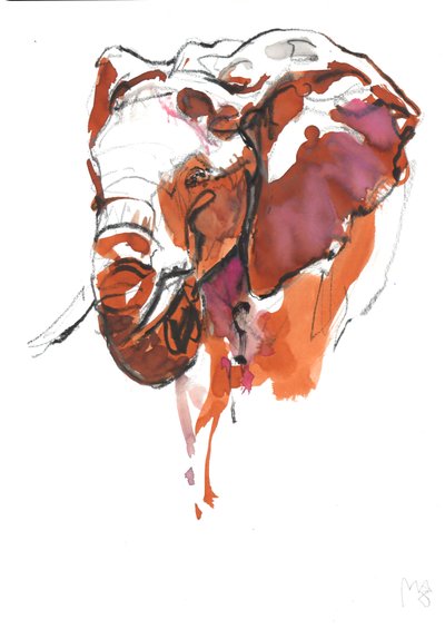 Elephant Head study II, 2018 作者 马克·阿德灵顿