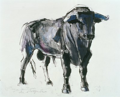 Miajadas的斗牛场，1998年（纸上混合媒体） 作者 Mark Adlington