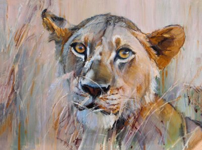 Young Lion in the Grass, 2020 作者 马克·阿德灵顿