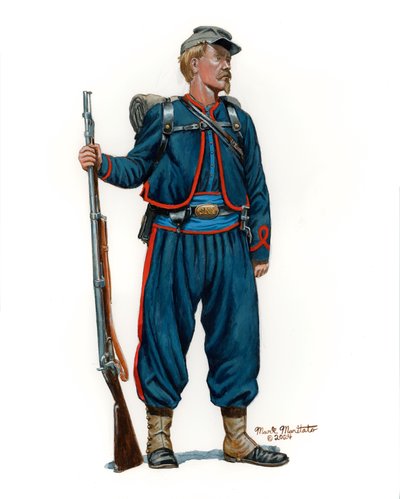 10th New York Infantry National Zouaves 1st Uniform 1861, 2024（布里斯托尔上的水彩和水粉画） 作者 