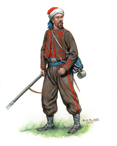 10th New York Infantry National Zouaves 2nd Uniform 1861, 2024（布里斯托尔上的水彩和水粉画） 作者 