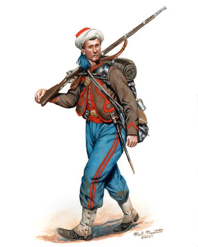 10th New York Infantry National Zouaves 3rd Uniform 1861, 2024（布里斯托尔上的水彩和水粉画） 作者 