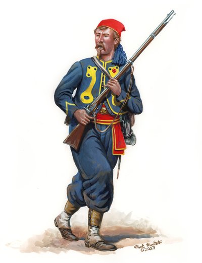宾夕法尼亚第 155 步兵团 Zouave，1864 年，2023 年（布里斯托尔上的丙烯水粉画） 作者 