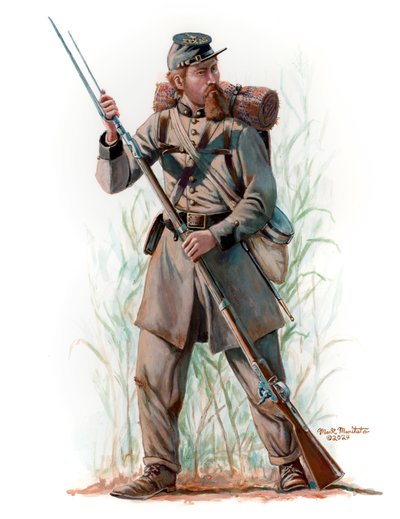 德克萨斯州第一步兵团胡德的德克萨斯旅，1862 年，2024 年（布里斯托尔上的丙烯酸水粉画） 作者 