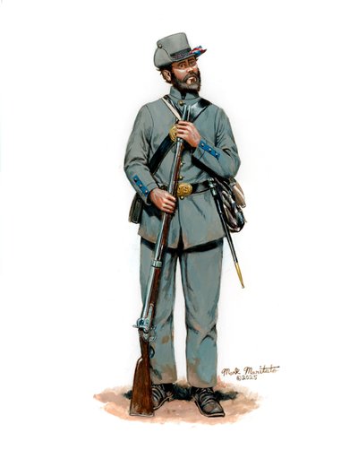 伊利诺伊州第 21 步兵团，1861 年，2025 年（布里斯托尔上的丙烯水粉画） 作者 