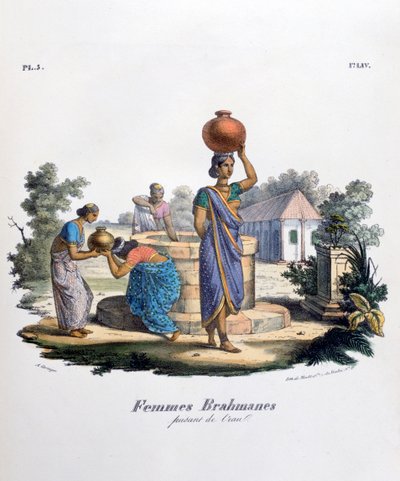 婆罗门女人集水，1828年 作者 Marlet et Cie