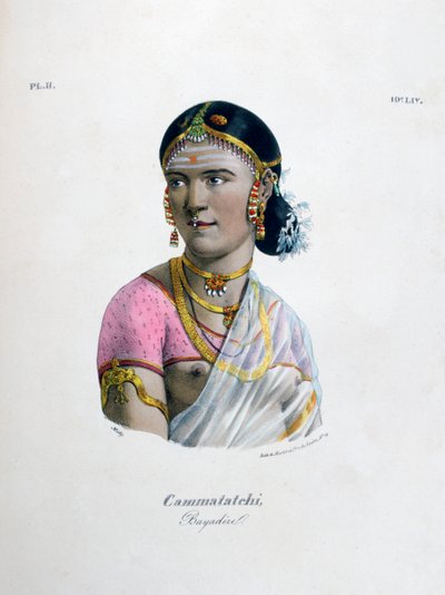 女舞者bayadere，1828年 作者 Marlet et Cie