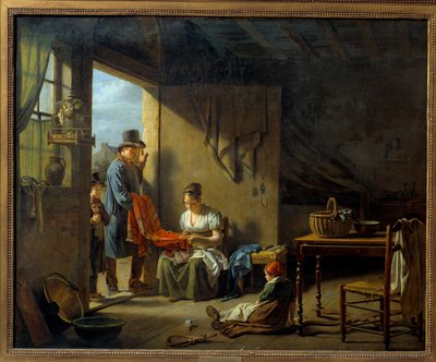 小贩。 Martin Drolling (1752-1817) 的绘画 作者 马丁·德洛林