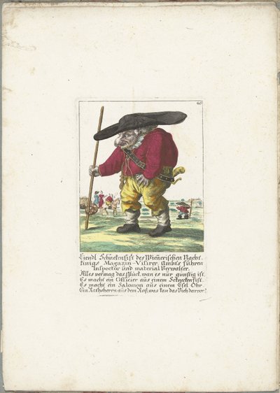 De dwerg Liendl Schnekenfist，约 1710 年
Liendl Schnekenfist des Wienerischen Nacht-kinigs Magazin-Visirer，Ambts fuhren Inspector und material Verwalter（物品上的标题）
Il Callotto resurcitato oder Neu eingerichtes Zwerchen Cabinet（系列名称） 作者 马丁·恩格尔布雷希特（归因于）