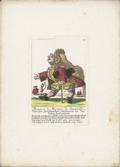 De dwerg Monsieur le Marquis de Sauterelle，约 1710 年
索特勒侯爵先生，Obrister Heüschrecken Comissarius，在爱的宣言中（物品上的标题）
Il Callotto resurcitato 或 Newly Furnished Dwarf Cabinet（系列名称） 作者 马丁·恩格尔布雷希特（归因于）
