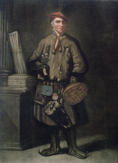 Carolus Linnaeus（1707-78）穿着他的拉普兰连衣裙，由Henry Kingsbury（1775-98）雕刻，出版于1805年 作者 马丁·霍夫曼
