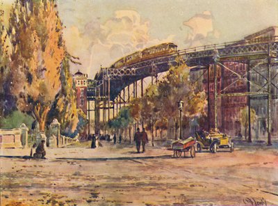 高架铁路，纽约，1916年 作者 马丁·刘易斯