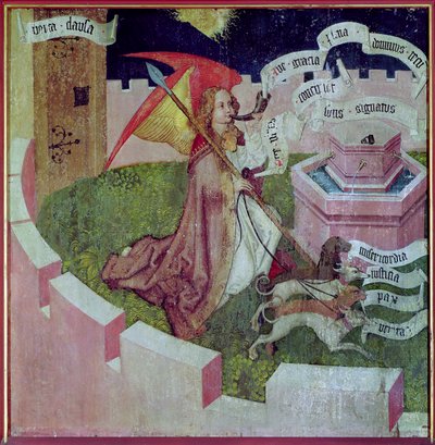 多米尼加人的祭坛：神秘的狩猎，c.1470-80（另见67723） 作者 马丁·尚高