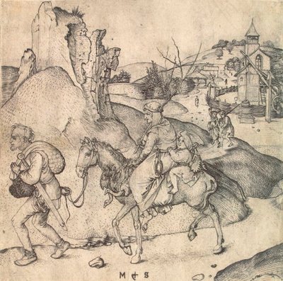 1473年至1475年间，农民家庭前往市场。   作者 马丁·尚高