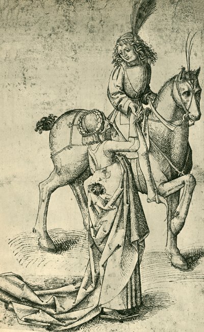 车手和女人，c1480,1943年。 作者 马丁·尚高