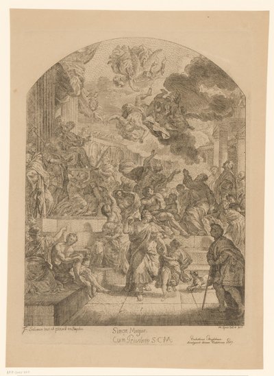 魔术师西蒙的堕落 Simon Magus（物体上的标题） 作者 弗朗切斯科·索利米娜（Francesco Solimena）