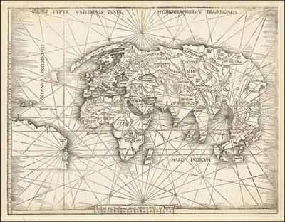 1513 年地图 - Orbis Typus Universalis Iuxta Hydrographorum Traditionem 作者 马丁·沃尔德西缪勒