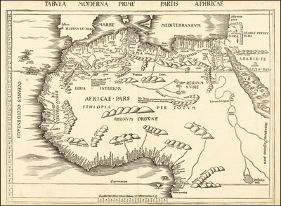 马丁-瓦尔德塞缪勒绘制的 1513 年北非地图 作者 马丁·沃尔德西缪勒
