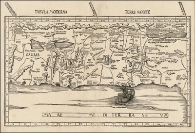 马丁-瓦尔德塞缪勒绘制的 1513 年巴勒斯坦地图 作者 马丁·沃尔德西缪勒