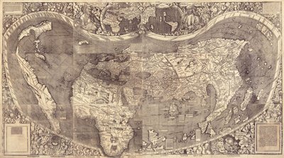 世界地图环球百科，1507年 作者 马丁·沃尔德西缪勒