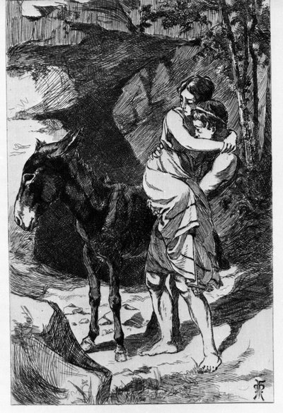 卢修斯不小心变成了一头驴。 Metamorphoses (Golden Donkey or Asinus aureus)，2 世纪 Apulee (Lucius Apuleius)（约 125-约 180）写的小说。 Martin Van Maele 的蚀刻水 作者 马丁·范·梅勒