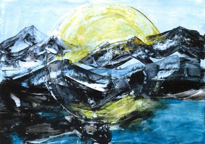 在月光下的高山湖泊 作者 玛蒂娜·柯尼兹基（Martina Konitzky）