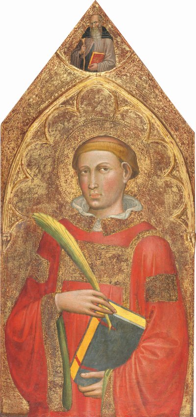 圣执事，上面有圣安东尼修道院院长，[右面板]，约1415-1420。 作者 Martino di Bartolomeo di Biagio