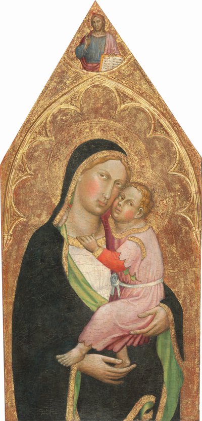 圣母与儿童，与祝福的基督[中间的面板]，约1415-1420。 作者 Martino di Bartolomeo di Biagio