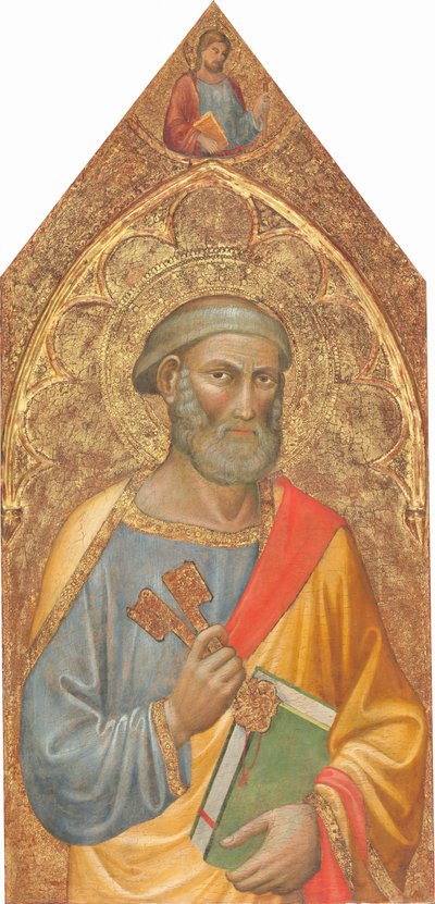 圣彼得，上面有圣雅各布大帝，[左面板]，约1415-1420。 作者 Martino di Bartolomeo di Biagio