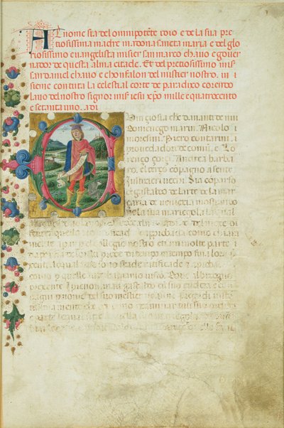 历史的初始C描绘了先知丹尼尔的景观，c.1471 作者 马蒂诺·迪·乔治·摩德纳