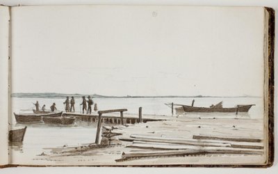 轮渡码头的人们 作者 马蒂努斯·罗比（MartinusRørbye）