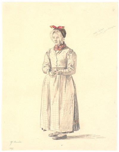来自萨姆索的站立农家女 作者 马蒂努斯·罗比（MartinusRørbye）