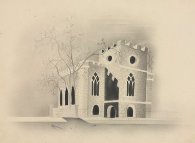 1840年，月光下的哥特式教堂。 作者 玛丽·阿尔塔·尼姆斯