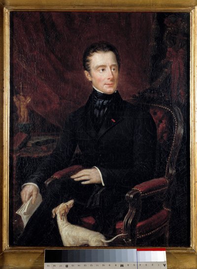 法国诗人阿尔方斯·德·拉马丁 (Alphonse de Lamartine) 的肖像（1790-1869 年）玛丽安·拉马丁 (Marianne Lamartine) 的绘画（19 世纪）。 巴黎。 浪漫生活博物馆 作者 玛丽安艾丽莎拉马丁