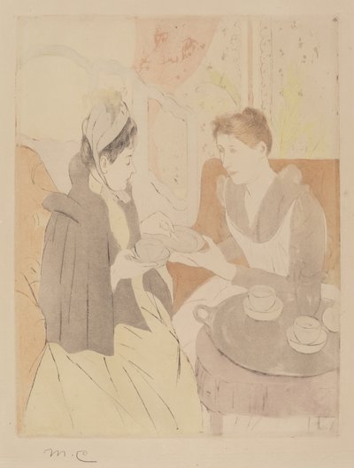 午后茶会，1890-1891。 作者 玛丽·卡萨特