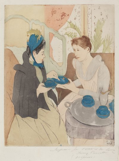 午后茶会，1890-1891。 作者 玛丽·卡萨特
